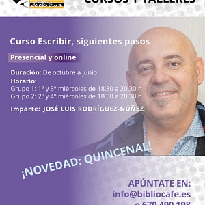 Imparte: José Luis Rodríguez-Núñez. Quincenal. Grupo 1: 1º y 3º miércoles de 18.30 a 20.30. De octubre a junio.