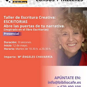 Imparte: Ángeles Chavarría. Los martes de 18.30 a 20.30. Comienzo 12 mayo. ( sesiones. Presencial